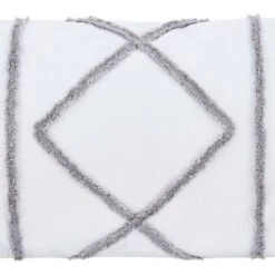 Sweet Jojo Designs Fabric Ottoman Pouf Cover Unstuffed Boho Fringe White And Grey - Insert Not Included -Sweets Jojo Shop GUEST eecebbaa b6a2 44ea bc11 ad84f1fa1c1a