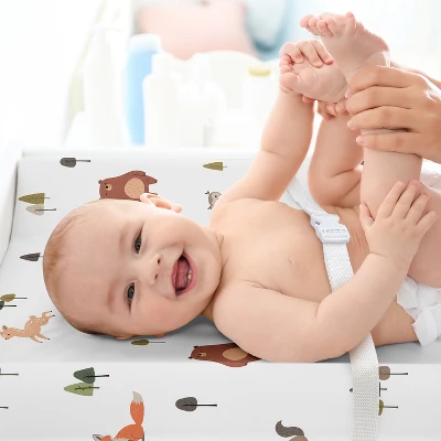 Sweet Jojo Designs Boy Girl Gender Neutral Unisex Changing Pad Sheet Woodland Animal Pals Green Beige And Orange 4 Sweet Jojo Designs Boy Girl Gender Neutral Unisex Changing Pad Sheet Woodland Animal Pals Green Beige And Orange - Image 2