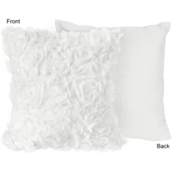 Sweet Jojo Designs Decorative Throw Pillow Covers 18in. (Pillow Inserts Not Included) Rose White 2 Pc -Sweets Jojo Shop GUEST f2cc58c2 f3f4 4ee4 b6bb 42df63625956
