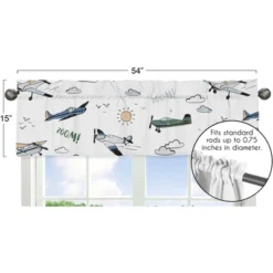 Sweet Jojo Designs Boy Window Valance Treatment 54in. Vintage Airplane Green Blue And Yellow -Sweets Jojo Shop GUEST f34601cf d9bd 4f3d ae59 008895ddc099