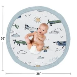Sweet Jojo Designs Boy Baby Tummy Time Playmat Airplane Green And Blue -Sweets Jojo Shop GUEST f407fb00 f577 40bd 8c65 07b9c01c84b1
