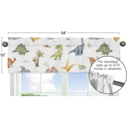 Sweet Jojo Designs Window Valance Treatment 54in. Watercolor Dinosaur Dino Multicolor -Sweets Jojo Shop GUEST f5322f28 e5bf 438e 954f 074b58f997ff