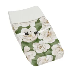 Sweet Jojo Designs Girl Changing Pad Cover Watercolor Magnolia Green And Ivory -Sweets Jojo Shop GUEST f5889af7 4352 4075 af03 2b284aa30e4b