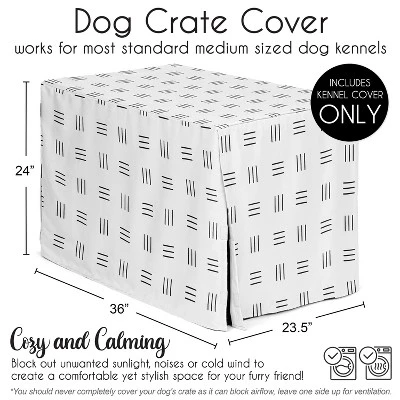 Sweet Jojo Designs Dog Crate Kennel Cover 36in. Boho Hatch White And Black 6 Sweet Jojo Designs Dog Crate Kennel Cover 36in. Boho Hatch White And Black - Image 4