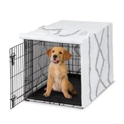 Sweet Jojo Designs Gender Neutral Unisex Dog Crate Kennel Cover 36in. Boho Fringe White And Grey -Sweets Jojo Shop GUEST f897aad3 ea5c 4038 969a 7241ae9be759