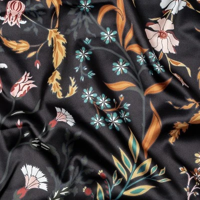 Sweet Jojo Designs Decorative Satin Pillowcases Boho Floral Wildflower Black And Orange 2pc 6 Sweet Jojo Designs Decorative Satin Pillowcases Boho Floral Wildflower Black And Orange 2pc - Image 4