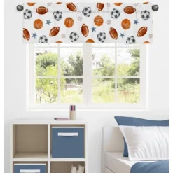 Sweet Jojo Designs Window Valance Treatment 54in. Watercolor Sports Theme Multicolor