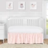 Sweet Jojo Designs Girl Baby Crib Bed Skirt Lace Collection Solid Blush Pink