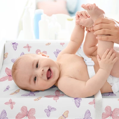 Sweet Jojo Designs Girl Changing Pad Sheet Butterfly Pink And Purple 4 Sweet Jojo Designs Girl Changing Pad Sheet Butterfly Pink And Purple - Image 2