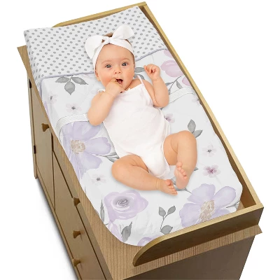 Sweet Jojo Designs Girl Changing Pad Cover Watercolor Floral Collection Lavender Purple And Grey 3 Sweet Jojo Designs Girl Changing Pad Cover Watercolor Floral Collection Lavender Purple And Grey